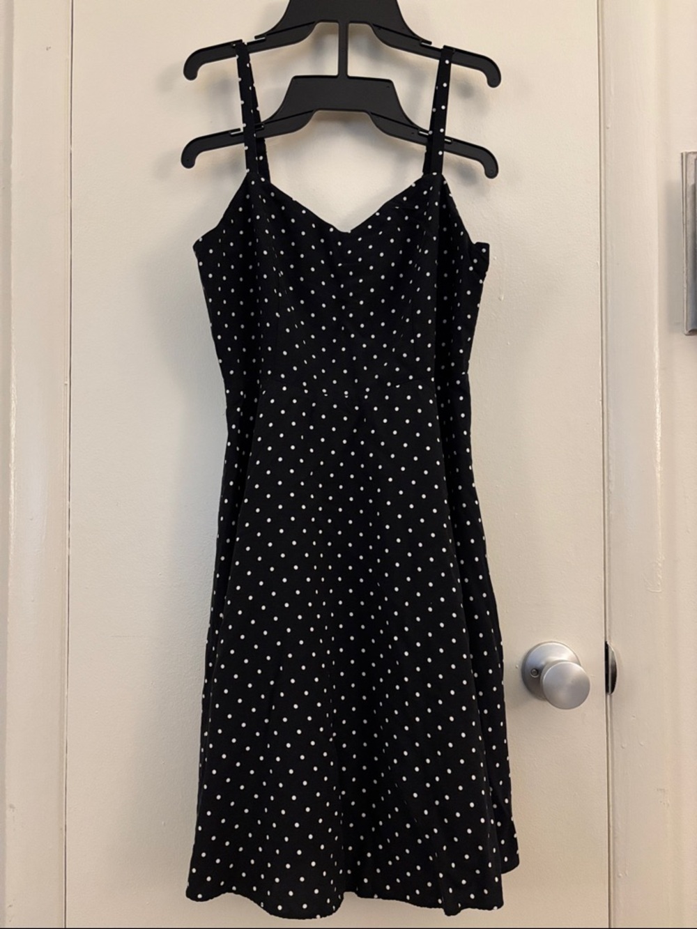 Black and white fit and flare mini dress